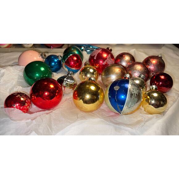 Vintage 1950's Mercury Glass Micah Christmas Ornaments Unmarked Shiny Brite #19 - Picture 2 of 12